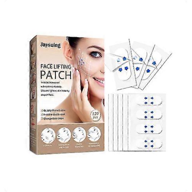 Pegatinas para lifting facial, 120 unidades/juego, pegatinas invisibles finas para el rostro, líneas faciales, arrugas, flacidez de la piel, cinta adhesiva rápida para el mentón en forma de V, 120 u