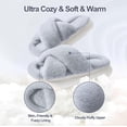 thumbnail image 2 of Womens Slippers Fluffy Slippers Ultra Comfy Open Toe House Slippers Memory Foam Non-slip Indoor Outdoor Slippers Fuzzy Slippers Soft Thick Sole, 2 of 7