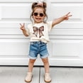 thumbnail image 4 of Football Bow Shirt for Girls and Toddlers Cute Girly Tee for Football Season Natural Shirt 5-6, 4 of 4