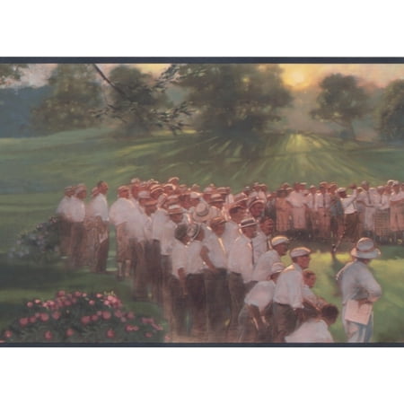 Vintage Golf Play Wallpaper Border Retro Design, Roll 15' x 9