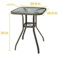 thumbnail image 5 of Pellebant Patio Bar Table Outdoor Metal & Glass Table with Umbrella Hole in Brown, 5 of 6