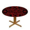 thumbnail image 3 of Nawypu Salmon Plum Black Fitable Fitted Round Table Cover with Elastic Medieval Flowers Leaves Design Round Tablecloth Tablecloths Elastic Fitted Indoor Outdoor  Tables, 3 of 7