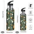 thumbnail image 2 of Yayeee 20oz Insulated Water Bottle Double Wall Stainless Steel with Flip Straw Lid, Orange Flowers, 2 of 7
