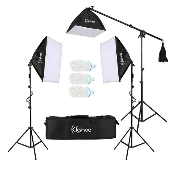 Ktaxon Photo Video Studio Foldable LED Photography Kit 3 Light Stand 3 SoftBox 3 Lamp