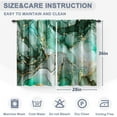 thumbnail image 3 of Marble Kitchen Curtains - Abstract Emerald Green Jade Gold Decor Luxury Stone Texture Modern Short Curtains Drapes for Dining Room Rod Pocket Window Drapes 2 Panels Set, 28"x36", 3 of 5