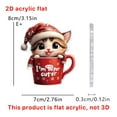 thumbnail image 2 of Mecorevx Christmas Cup 2D Flat Acrylic Ornaments Christmas Decorations Suitable for Christmas Tree Decor,Gifts（Cat）, 2 of 4
