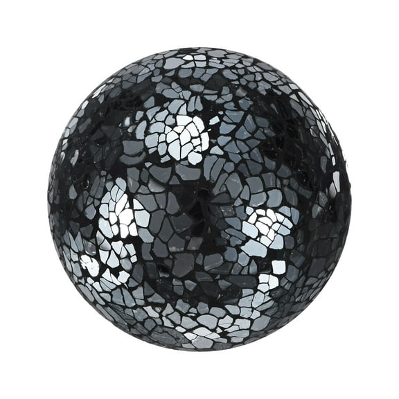 Uxcell 1-Pack Decorative Ball for Bowls, 4 Inch Mosaic Glass Balls Decorative Glass Orbs for Home Decor/Dining Tables [Bright Black]