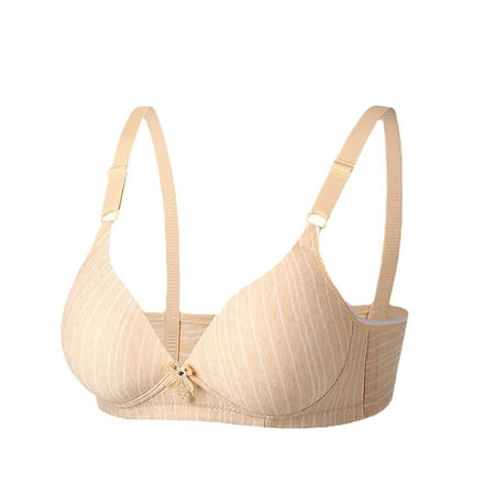 HYSYSB Sports Bras for Women balconette Bras for Women womens Bras No Underwire Full Support cotton Sports Bra bra Thin without Ring Breathable Cotton Traditional Bra plus Size Sports Bra Beige 36