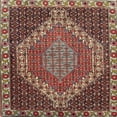 thumbnail image 1 of Ahgly Company Indoor Square Traditional Dark Almond Brown Medallion Area Rugs, 6' Square, 1 of 6
