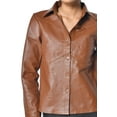 thumbnail image 3 of Ladies Leather Shirt in Cognac, 3 of 11