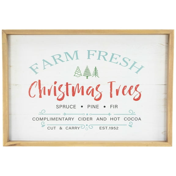 Northlight Framed Farm Fresh Christmas Trees  Wooden Wall Sign - 18.75" x 13"