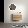 thumbnail image 2 of 30" Bathroom Vanity with Sink, One-Piece White Sink Basin, Large Storage Wall Mounted Floating Bathroom Vanity for Modern Bathroom, Oak(without Drain and Faucet), 2 of 10