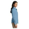 thumbnail image 3 of Port & Company Womens Carefree Poplin Long Sleeve Shirt Carolina Blue 2X-Large, 3 of 4