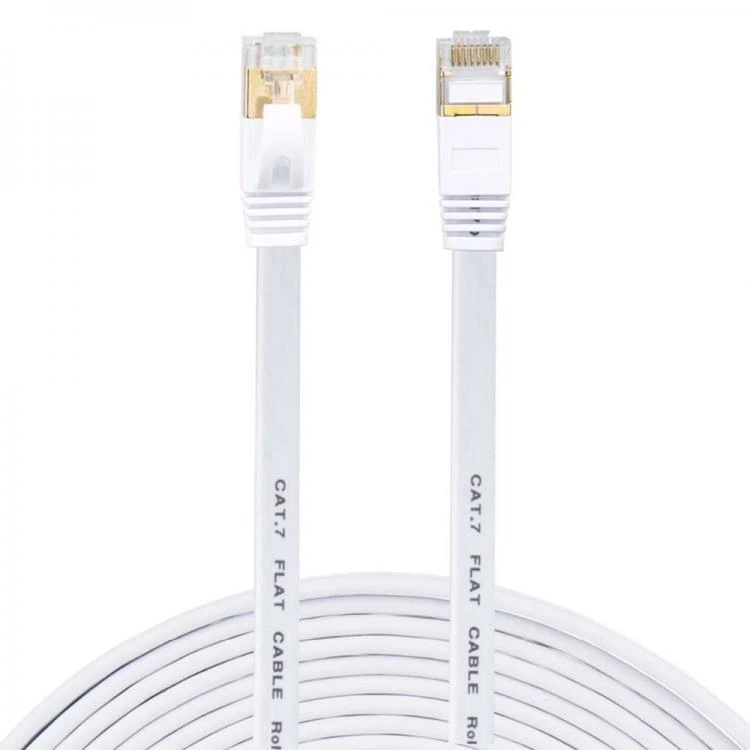 Cat7 Ethernet Cable 1 pack of 100FT Copper Shielded RJ45 Cord for Router, PC, Gaming, Servers, PoE Security Cameras, Smart TVs, 10Gbps 600MHz High-Speed Network Patch, White, Cables Direct Online