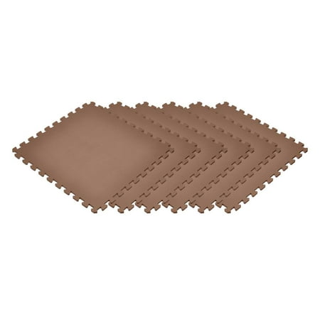 Norsk Brown 24 in. x 24 in. EVA Foam Non-Toxic Solid Color Interlocking Tiles, 54