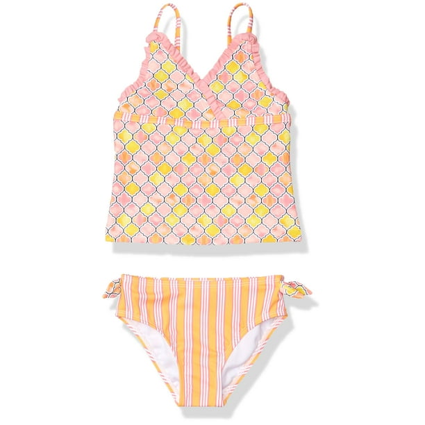 Tommy Bahama Girls' Two-Piece Bikini Swimsuit Bathing Suit, Coral, 2T 
