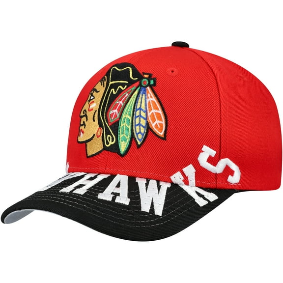 Men's Mitchell & Ness Red/Black Chicago Blackhawks Underarch Two-Tone Pro Crown Snapback Hat