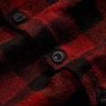 thumbnail image 4 of Mens Flannel Shirt Plaid Hoodie Stylish Long Sleeve Fall Casual Button Down Western Shirts with Flat Pocket Red L, 4 of 7