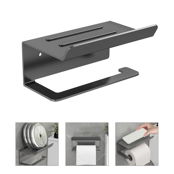 WHAMVOX Toilet Roll Holder Bathroom Punch Free Toilet Paper Holder Tissue Roll Holder with Shelf