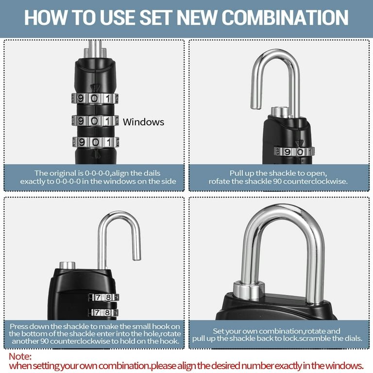 Master Lock Built-In Combination Lock for Lockers with Lift Handles