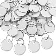 thumbnail image 1 of Key Tags Hotop 500 piezas con borde de metal blanco de 3,2 cm con anillos, 1 of 6