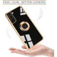 thumbnail image 2 of Compatible for Samsung Galaxy S21 Plus Case with Ring Holder Kickstand [with Magnetic] Soft TPU Shockproof Electroplated Protective Phone Case for Galaxy S21+ 5G Black, 2 of 13