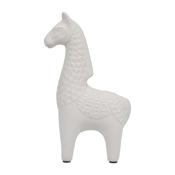 Sagebrook Home 11" Clay Standing Llama Figurine, Ivory