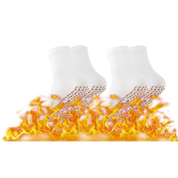 Kokovifyves Self-Heating Socks Comfortable Stretch Durable Massage Warm and Cold-Resistant Cotton Socks 2Pc