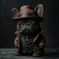 thumbnail image 2 of French Bulldog Detective Figurine in Vintage Suit and Hat, Unique Dog Statue, Home Office Desk Decor Gift Idea, 2 of 6