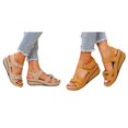 thumbnail image 1 of (2-Pack) Rinsvye Women Wedge Sandals Comfortable Slip On Shoes Easy To Wear Versatile Style Perfect For Daily Use Summer Breathable Fabric Soft Inner Sole Statement, 1 of 8