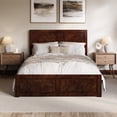 thumbnail image 2 of Berkshire Queen Wood Low Profile Platform Bed with Matching Footboard in Walnut, 2 of 13