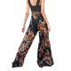 thumbnail image 2 of VISgogo - Pantalones palazzo con cinturón para mujer, pantalones de playa sueltos bohemios de cintura alta con estampado floral/a cuadros/cachemira VISgogo moda, 2 of 3