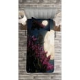 thumbnail image 3 of Ambesonne Moon Quilted Bedspread Set 2 Pcs, Milky Way Eastern Night, Twin Size, Magenta Ivory Dark Blue, 3 of 3