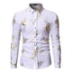 thumbnail image 2 of Hombres Nightclub Shiny Golden 3D Rose Impreso Slim Fit Button Down Party Dress Shirt Odeerbi  ODB-6, 2 of 4