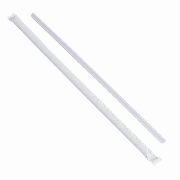 Jovials J1025CLXA2 NJ 10.25 in. Jumbo Paper Wrapped Straws, Clear - Case of 2000