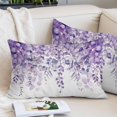 thumbnail image 2 of Purple Eucalyptus Leaves Pillow Covers Queen, Spring Floral Summer Botanical Soft Brushed Microfiber Breathable Throw Pillow Covers, Pillowcase with Zipper for Couch Sofa Bedroom Living Room 20"x30", 2 of 9