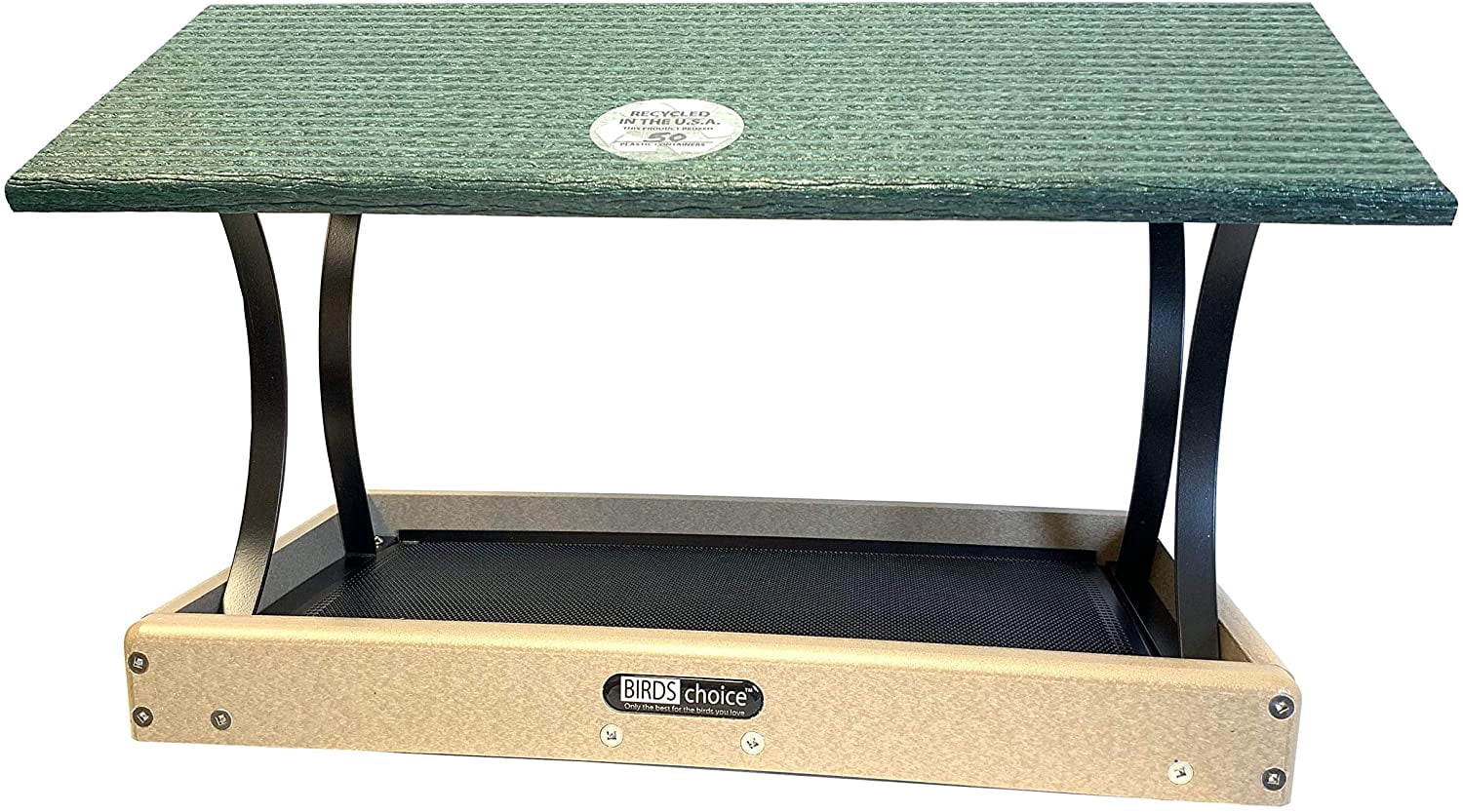 Birds Choice Green and Beige Fly-Thru Platform Bird Feeder