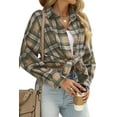thumbnail image 5 of Fantaslook Plaid Flannel Shirts for Women Oversized Long Sleeve Button Down Shirts Blouses Tops, 5 of 10