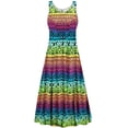 thumbnail image 1 of Plus size 9x Petite Womens Dress Colorful Abstract Ethnic Print Sleeveless Princess Cut, 1 of 4