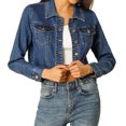 thumbnail image 1 of INSPIRE CHIC Women's Classic Long Sleeve Button Down Jean Denim Jacket, 1 of 6