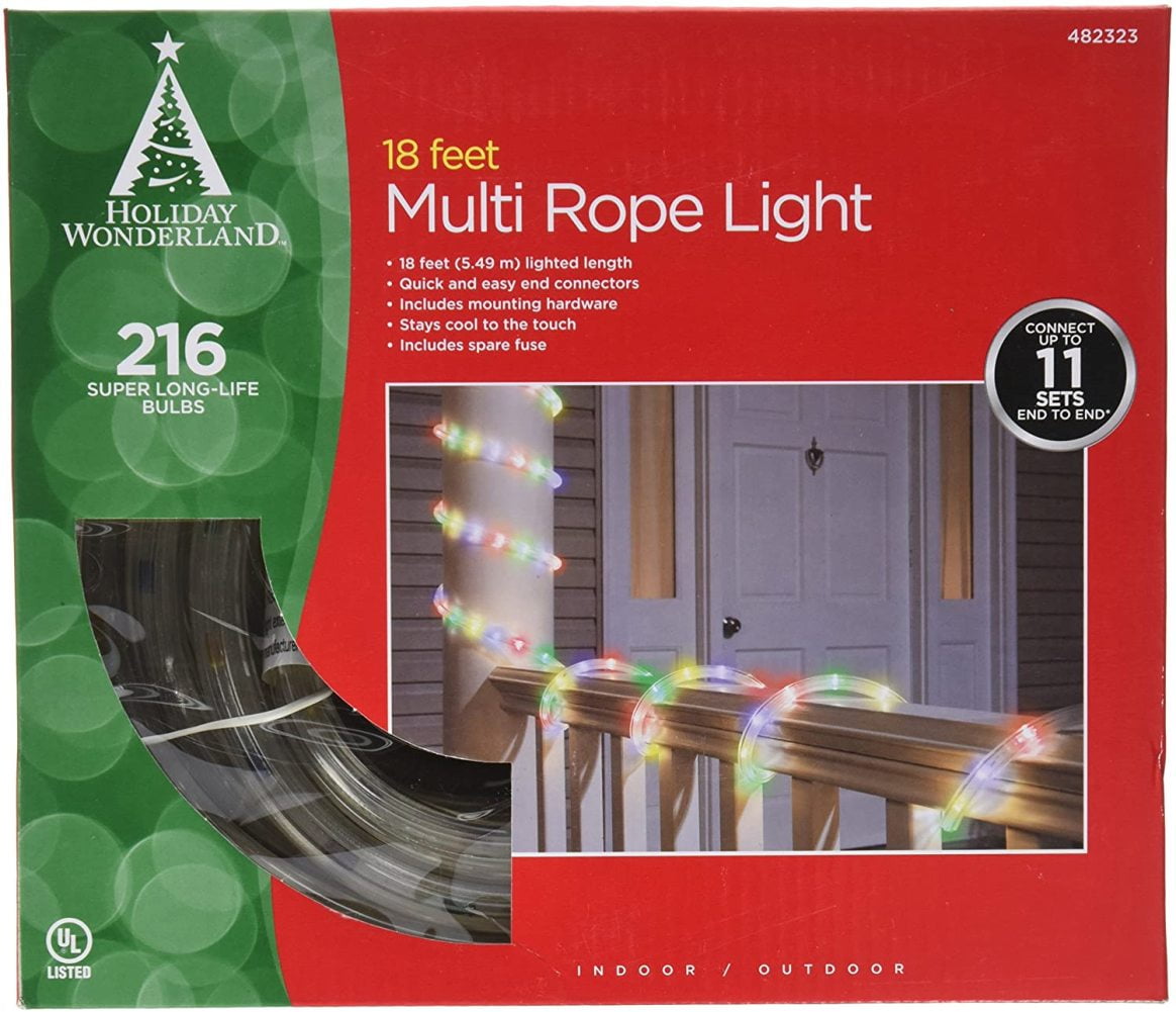 Noma/inliten 5513188 Christmas Lights Multi Color Rope Light Set Tube
