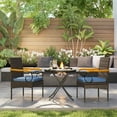 thumbnail image 2 of Outsunny Set of 2 Wicker Rattan Outdoor Patio Dining Chairs, Navy Blue, 2 of 10
