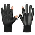 thumbnail image 2 of Dyfzdhu Men Winter Flipable Two Fingers Plush Warm Waterproof Windproof Leather Gloves, 2 of 6