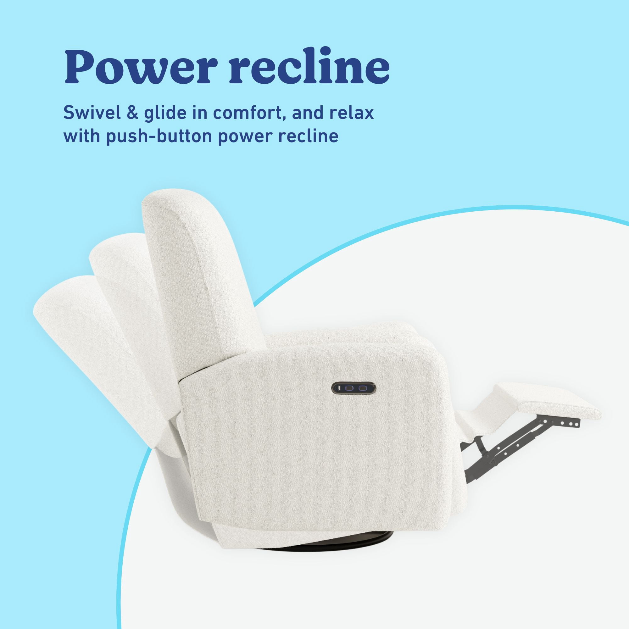 Graco Bellwood Power Recliner Swivel Glider, Ivory Boucle