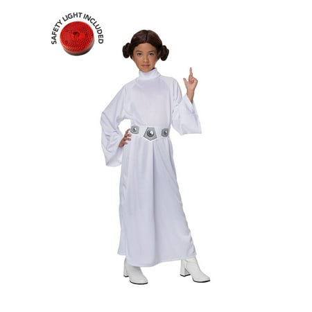 Star Wars Princess Leia Costume Kit With Safety Light - Kids