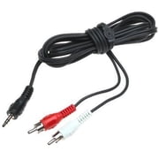 MIYAKO USA 3.5mm to 2-Male RCA Cable - Plug Adapter Cable for High Definition Audio on all of your Speakers - Long Lasting PVC Sheathing with 6 Feet Y Split Design (2 Pack)
