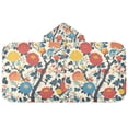 thumbnail image 5 of Yayeee Kids Hooded Towel with Hand Pockets Beach Soft Absorbent Bath Wrap 50 x 23.5 inch, Vibrant Japanese Flowers, 5 of 5