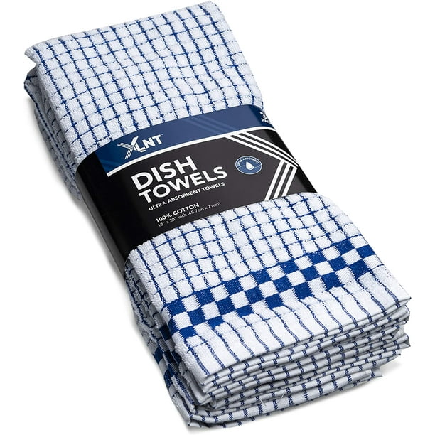 Xlnt Blue Kitchen Towels 6 Pack 100 Cotton Dish Towels Durable Ultra Absorbent Dishcloths Sets Of Hand Towels Tea Towels For Everyday Scrubbing Quick Drying Kitchen Washcloths Towel Set Walmart Com Walmart Com