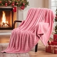 thumbnail image 5 of RUIKASI Brushed Flannel Blanket Pink Throw, Super Soft and Cozy Blankets All Season Use, 5 of 9