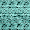 thumbnail image 1 of oneOone Velvet Turquoise Blue Fabric Conversational Moustache Sewing Material Print Fabric By The Yard 58 Inch Wide, 1 of 4